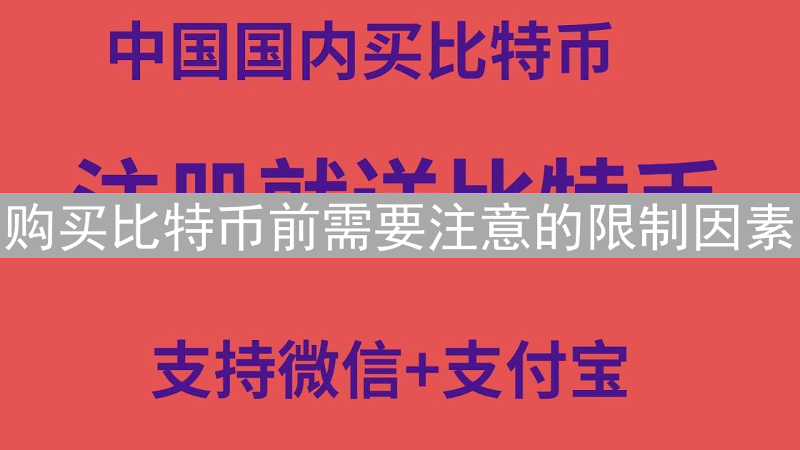 购买比特币前需要注意的限制因素